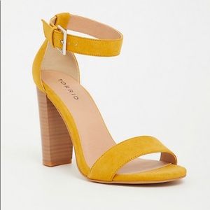 Mustard sandal heels torrid brand new